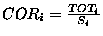$COR_i =
\frac{TOT_i}{S_i}$