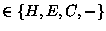 $\in \{H,E,C,-\}$